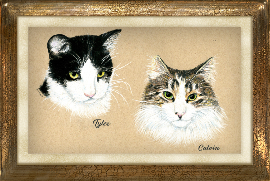 Tyler and Calvin, finished, in a virtual frame.